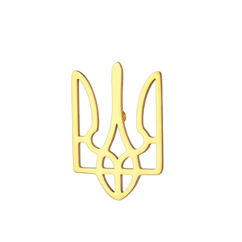 Dreamtimes ukrainischen Symbol Brosche Pins ukrainischen Wappen Anstecknadel für Männer Frauen Ukraine Dreizack inspiriert Schmuck Ukraine Remembrance Pin patriotisches Geschenk (Gold) von Dreamtimes
