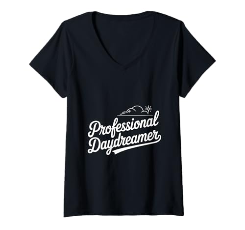 Damen Professioneller Daydreamer Creative Mindset Enthusiast T-Shirt mit V-Ausschnitt Damen Professioneller Daydreamer Creative Mindset Enthusiast T-Shirt mit V-Ausschnitt von Dreamy Aspirations Merchandise for Visionaries