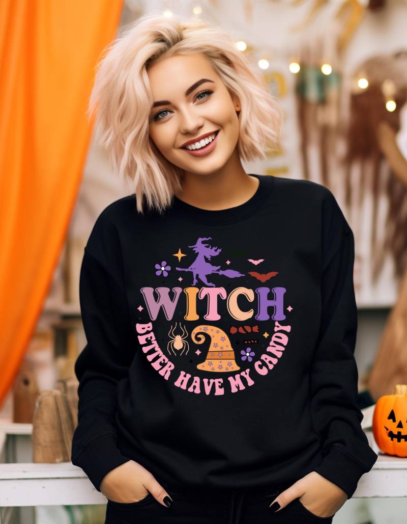 Halloween Sweatshirt -Lustiger Halloween-Pullover, Hexen-Design, Unisex, Ideal Als Geschenk Für Halloween-Liebhaber, Gift von DreamyDesignPrint