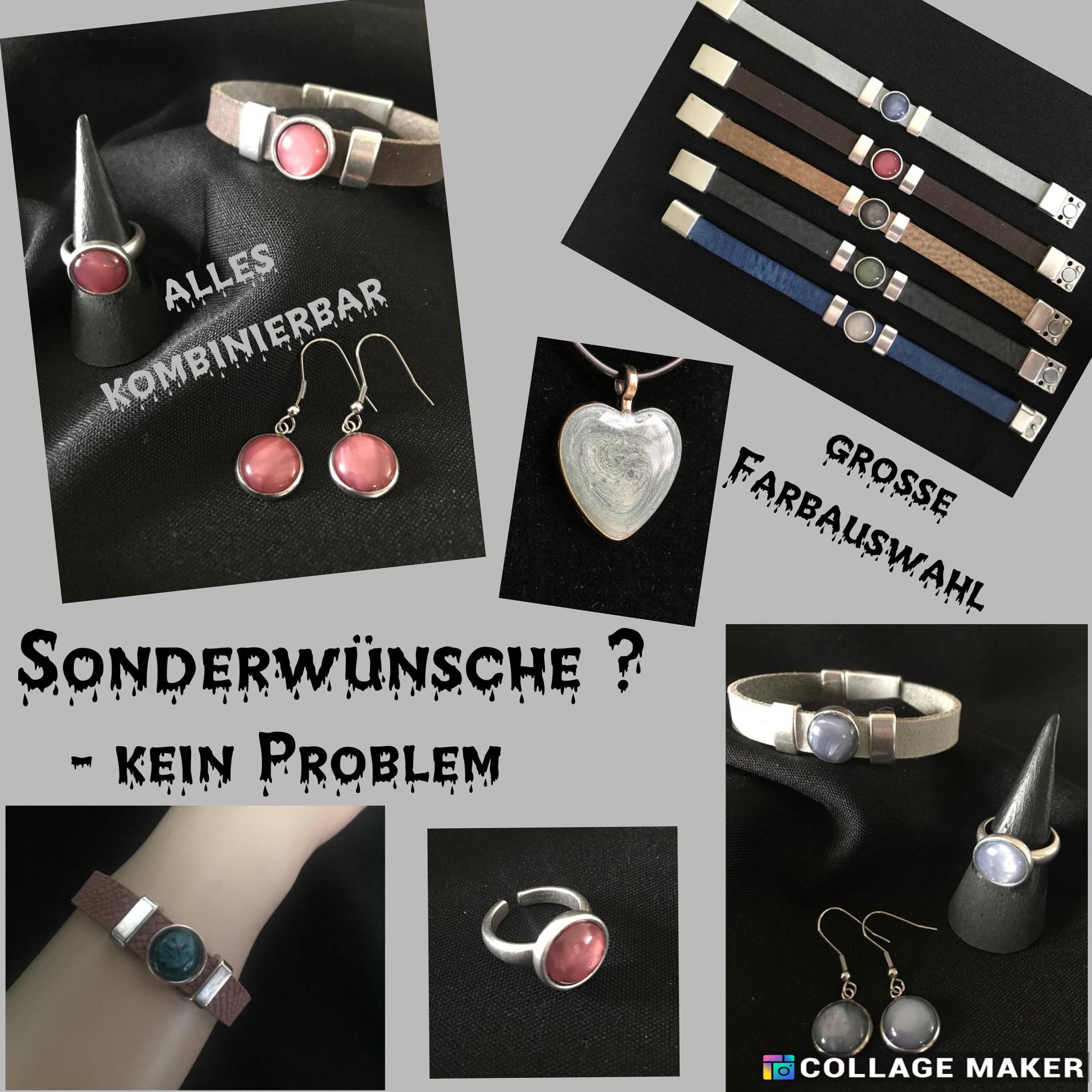 Resin Schmuck, Lederarmband, Kettenanhänger, Ringe, Schmuck-Set Resin Schmuck, Lederarmband, Kettenanhänger, Ringe, Schmuck-Set von DreamyPearl