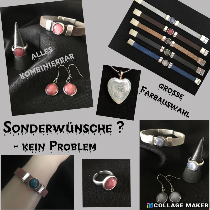 Resin Schmuck, Lederarmband, Kettenanhänger, Ringe, Schmuck-Set Resin Schmuck, Lederarmband, Kettenanhänger, Ringe, Schmuck-Set von DreamyPearl