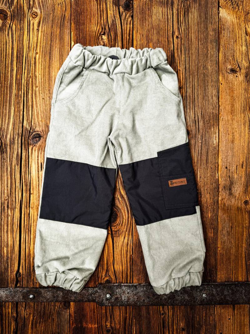 Cordhose "Klabauter" Hell Mint, Eukalyptusgrün Hose Mit Robustbesätzen An Den Knien, Für Jungs Und Mädchen, Trekkinghose Spielhose von DreckspatzShop