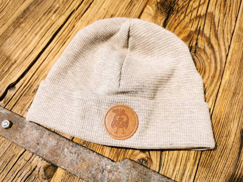 Hipster Mütze Aus Weichem Waffel-Jersey in Beige Junge Mädchen von DreckspatzShop
