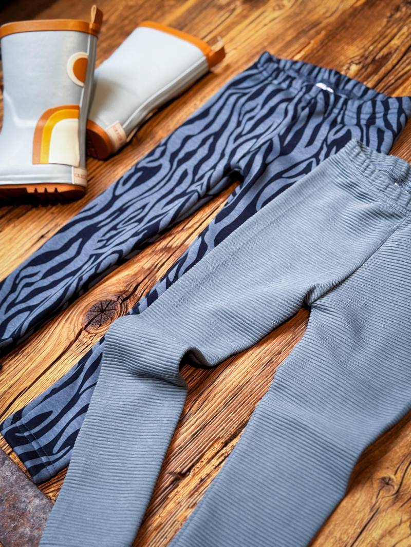Leggins Aus Ripp Jersey in Blau Unisex Hose Kinder von DreckspatzShop