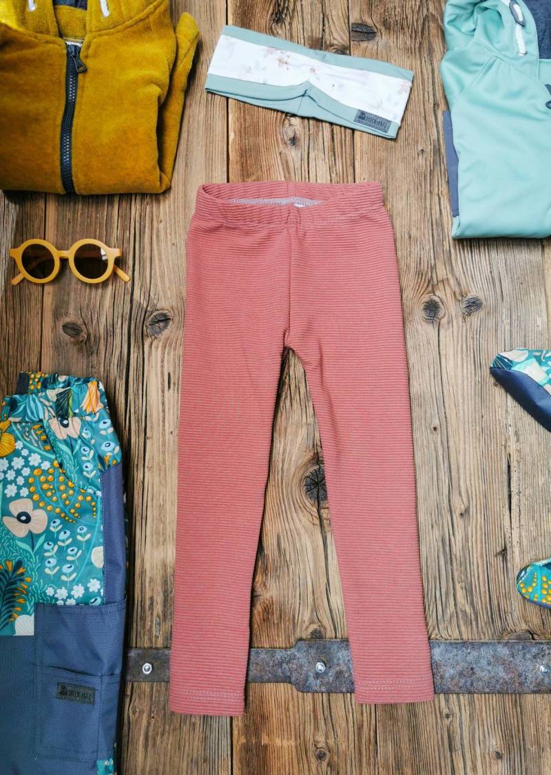 Leggins Aus Ripp Jersey in Ziegelrot Unisex Hose Kinder von DreckspatzShop