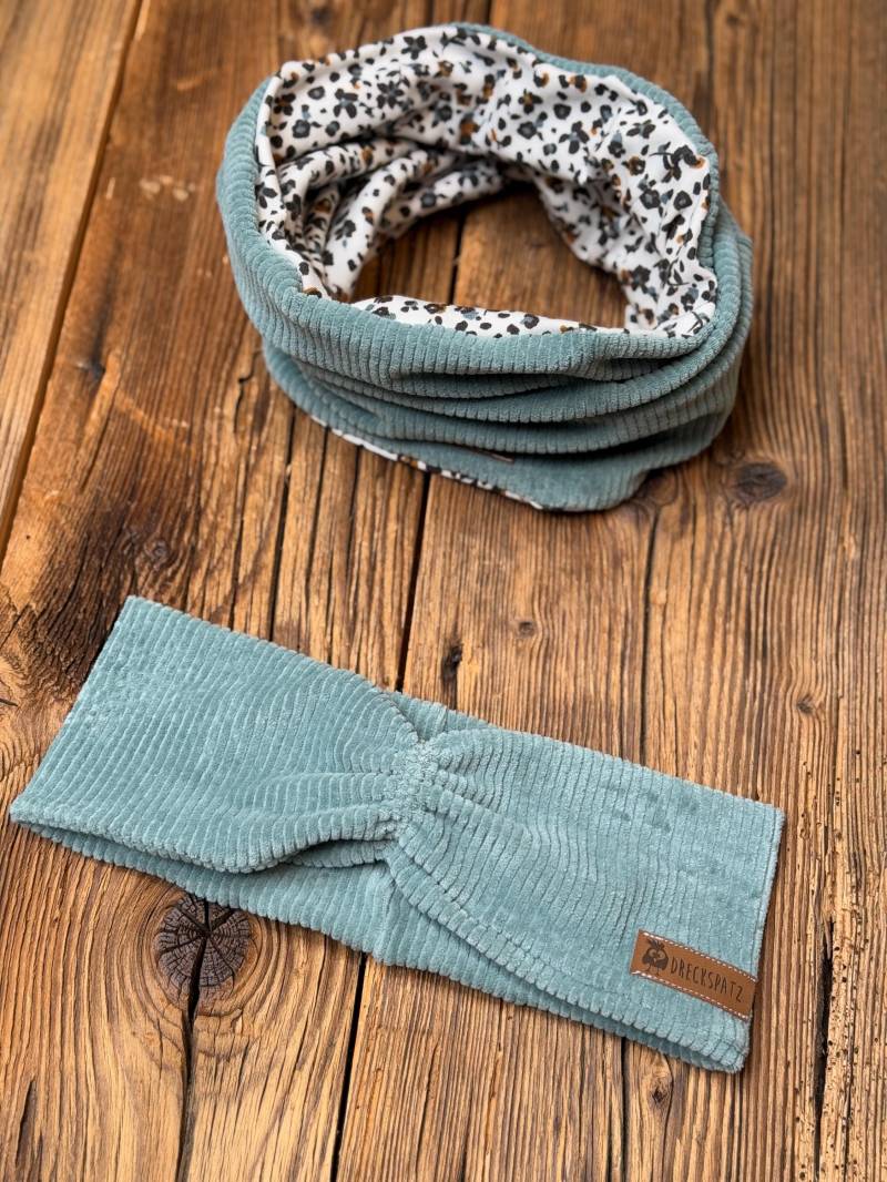 stirnband Haarband Mit Raffung Vorne Aus Jersey-Cord in Mint Für Mädchen Bandana Headband von DreckspatzShop