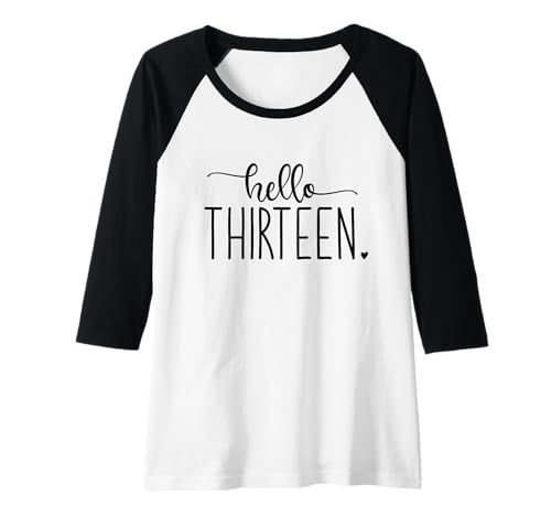Damen Dreizehn Geburtstag Mädchen Thirteen Herz ich Bin 13 Mädchen Raglan von Dreizehn Geburtstag Mädchen Thirteen Herz Mädchen