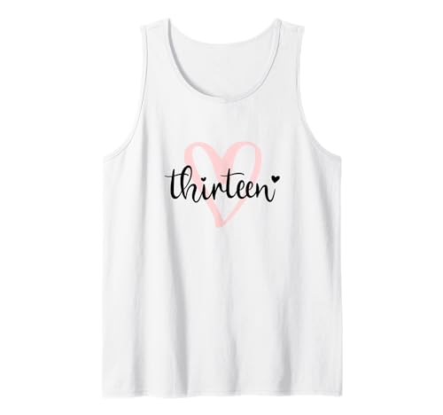 Dreizehn Geburtstag Mädchen Thirteen Herz ich Bin 13 Mädchen Tank Top von Dreizehn Geburtstag Mädchen Thirteen Herz Mädchen