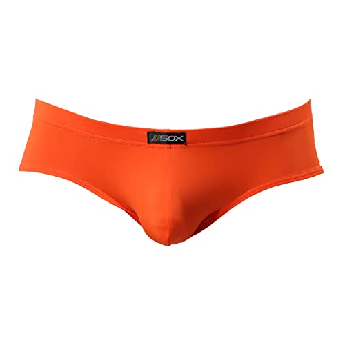 Drelaar Herren Smooth Comfort Unterwäsche Slip Sexy Pouch Unterhose Bademode, Orange, L von Drelaar