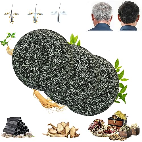 Sundaz Pure Gray Hair Charcoal Bar - Sundaz Pure Gray Hair Reverse Bar, Sundaz Gray Hair Bamboo Charcoal Bar, Hair Darkening Shampoo Bar, For Men Women (3 Pcs) von Drelene