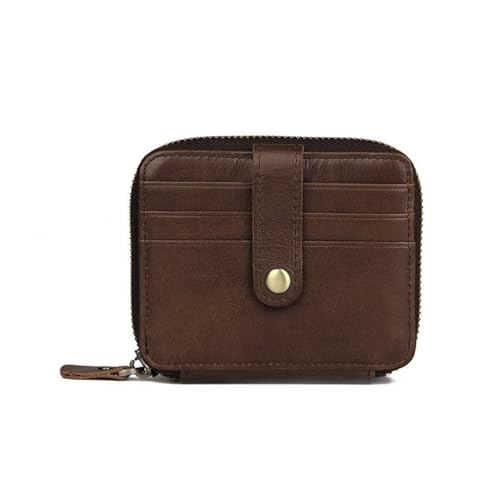 DremFreo Leder Kartenetui mit Reißverschluss RFID-Schutz 15 Kartenfächer Braun bg502 (Braun) von DremFreo