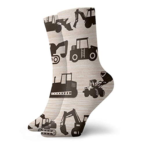 Drempad Unisex Dress Socken Vintage Bagger Traktor Bulldozer Lustige Polyester Crew Socken 11,8 Zoll von Drempad
