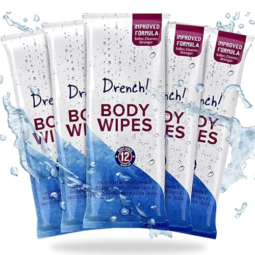 Drench! 60er Pack Reinigungstücher Hygienetücher für Hände - 60er Set Make Up Entferner Abschminken Kosmetiktücher - 60x Water Wipes - 60 Deo Hygiene Tücher für Reisen von Drench! Medical
