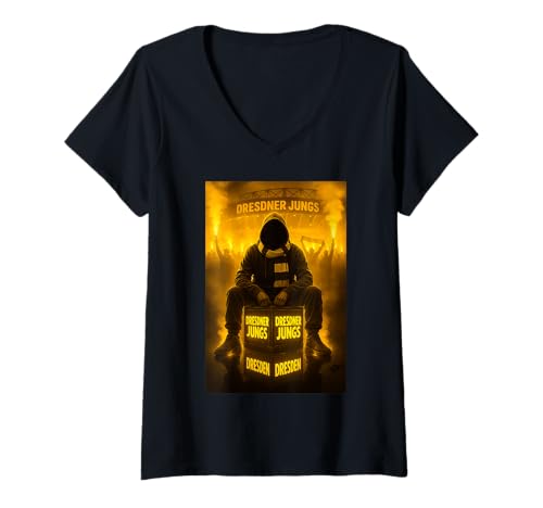 Damen Dresden Shirt Dresdner Jungs Geschenk Dresden Ultras T-Shirt mit V-Ausschnitt von @Dresden Dresdner Jungs