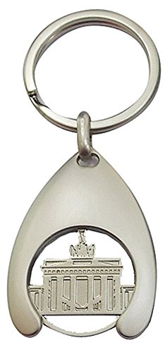 Schlüsselanhänger Berlin Brandenburger Tor mit Einkaufschip | Silber | mit Chip von Dresden-Onlineshop