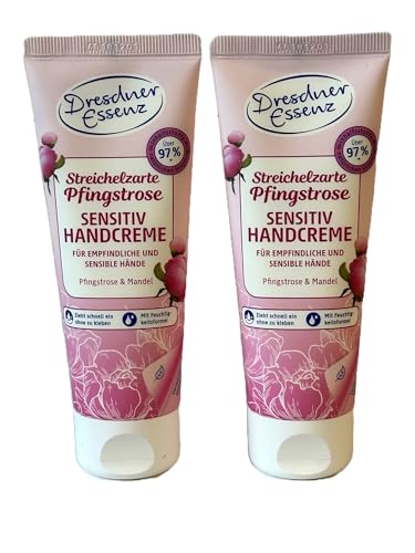 2er Pack. Dresdner Essenz Sensitiv-Handcreme Streichelzarte Pfingstrose 2 x 75ml von Dresdner Essenz