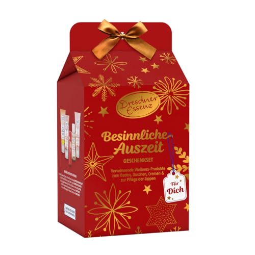 Dresdner Essenz Geschenkset Besinnliche Auszeit | Set aus Schaumbädern, Handcreme und Lippenpflege| verwöhnende Beauty Produkte zum Baden und Pflegen | Geschenkidee von Dresdner Essenz