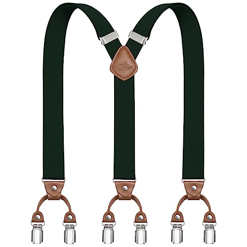 Dresime Hosenträger Herren Hosenträger für Hosen mit 6 starken Metallclips, Y-Rücken verstellbare Hosenträger Hosenträger Heavy Duty elastische Herren Hosenträger von Dresime