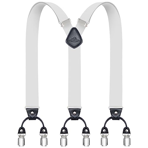 Dresime Hosenträger Herren Hosenträger für Hosen mit 6 starken Metallclips, Y-Rücken verstellbare Hosenträger Hosenträger Heavy Duty elastische Herren Hosenträger von Dresime