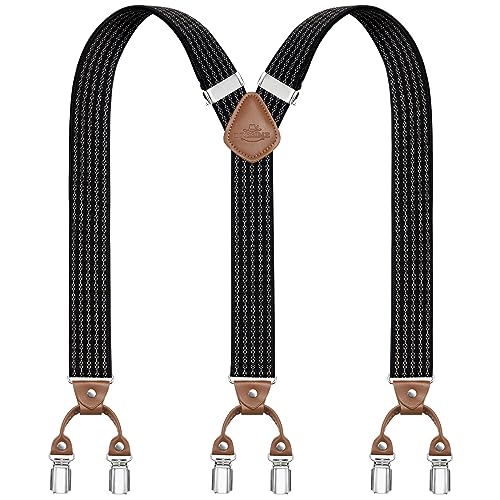 Dresime Hosenträger Herren Hosenträger für Hosen mit 6 starken Metallclips, Y-Rücken verstellbare Hosenträger Hosenträger Heavy Duty elastische Herren Hosenträger von Dresime