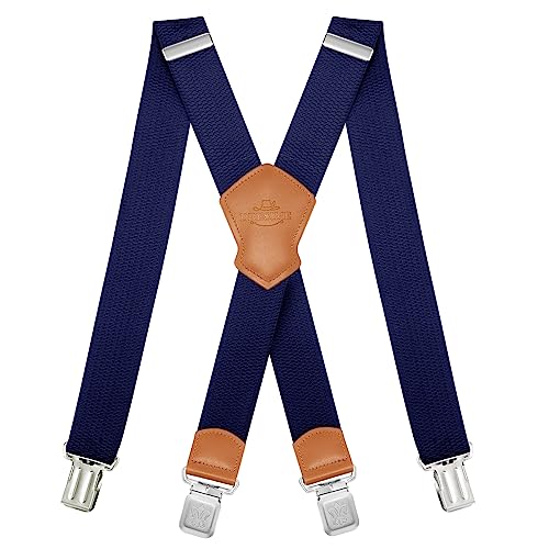 Dresime Hosenträger für Herren mit 4 starken Clips 4cm breit, X Form elastisch einstellbar Länge für Männer und Damen Overalls Jeans, Arbeitshosen, Jumpsuits, Motorradhosen, etc. von Dresime