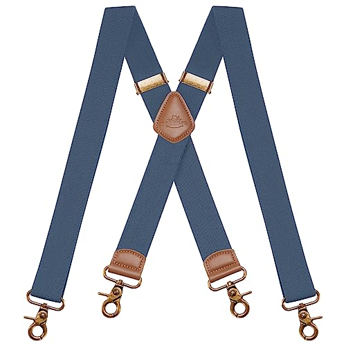 Dresime Hosenträger für Herren mit 4 starken Haken-Clips, X Form elastisch einstellbar Hosenträger für Männer und Damen Arbeitshosen Stark Motorradhose Overalls Jeans von Dresime