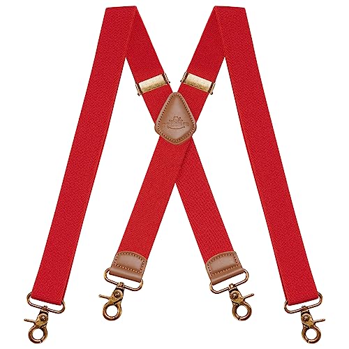 Dresime Hosenträger für Herren mit 4 starken Haken-Clips, X Form elastisch einstellbar Hosenträger für Männer und Damen Arbeitshosen Stark Motorradhose Overalls Jeans von Dresime
