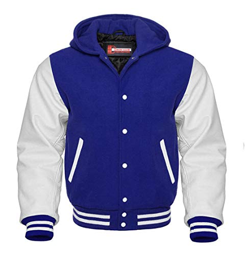 Herren Varsity Letterman Baseballjacke aus Wolle und echtem Leder in verschiedenen Größen und Farben - - Medium von Dress Club International