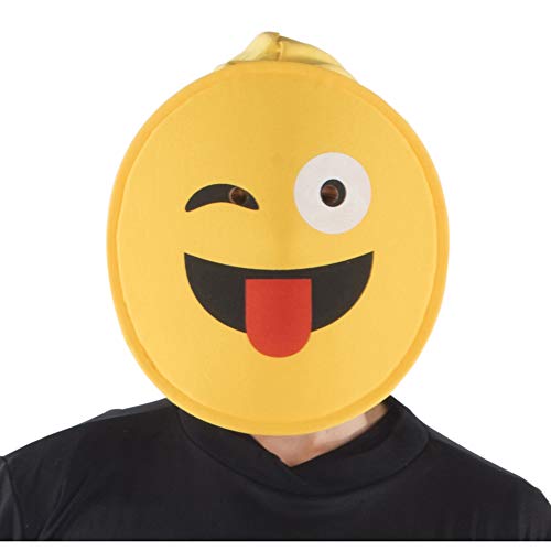 Dress Up America Unisex Gesicht mit Zunge Emoji Maske für Erwachsene, lustige Kopfmaske Kostüme, Mehrfarbig (Multi), Einzigartige Größe von Dress Up America