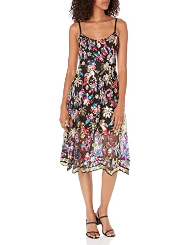 Dress the Population Damen Uma Sweetheart Mieder Fit und Flare Maxikleid Kleid, Gold Multi, Klein von Dress the Population