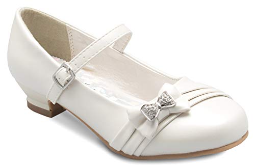 DressForLess Mary Jane Schuhe mit hübschen Satin gerollten Rosetten Lackleder, Elfenbeinfarbenes PU., 10 Little Kid DressForLess Mary Jane Schuhe mit hübschen Satin gerollten Rosetten Lackleder, Elfenbeinfarbenes PU., 10 Little Kid von DressForLess