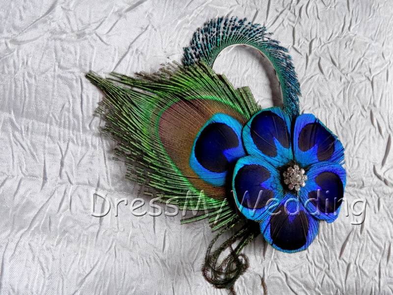Pfauenfeder Haarclip "Elizabeth" Für Die Braut." von DressMyWedding