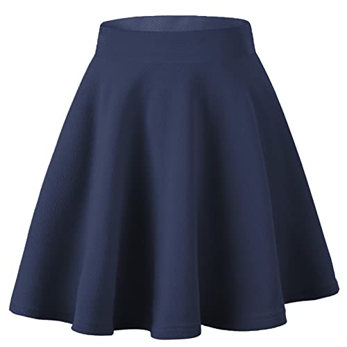 Dressever Damen Basic Vielseitige Dehnbaren Informell Casual Mini Hohe Taille A-Linie Tennisrock Tanzrock Navyblau XX-Large Dressever Damen Basic Vielseitige Dehnbaren Informell Casual Mini Hohe Taille A-Linie Tennisrock Tanzrock Navyblau XX-Large von Dressever