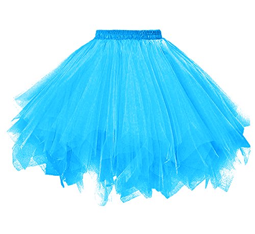 Dressever Damen Tüllrock 50er Rockabilly Petticoat Retro Tutu Ballet Cosplay Prom Abendkleider Anlass Blau Medium New von Dressever