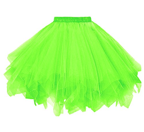 Dressever Damen Tüllrock 50er Rockabilly Petticoat Retro Tutu Ballet Cosplay Prom Abendkleider Anlass Hellgrün Medium von Dressever