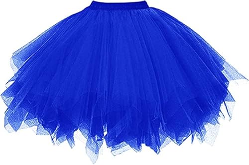 Dressever Damen Tüllrock 50er Rockabilly Petticoat Retro Tutu Ballet Cosplay Prom Abendkleider Anlass Königsblau Medium von Dressever