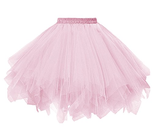 Dressever Damen Tüllrock 50er Rockabilly Petticoat Retro Tutu Ballet Cosplay Prom Abendkleider Anlass Rosa Medium New von Dressever