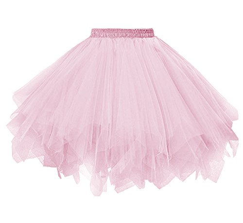 Dressever Damen Tüllrock 50er Rockabilly Petticoat Retro Tutu Ballet Cosplay Prom Abendkleider Anlass Rosa X-Large von Dressever