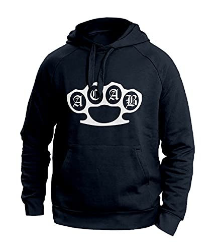 Dressfactor ACAB Herren Hoodie | A.C.A.B. Schlagring | All Cops Are Bastards | Farbe Schwarz | Größe 3XL von Dressfactor