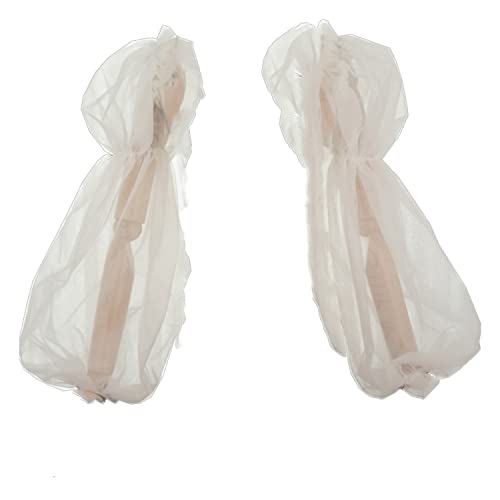 Abnehmbare Ärmel für Hochzeitskleid Puffy Plain Tüll Sheer Full Sleeve mit Spadex Band Freistehende Braut Ärmel Elfenbein, Elfenbein, default one size von Dressica