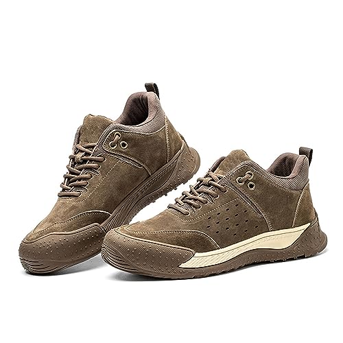 Dressnu Arbeitsversicherungsschuhe, Stahlkappe, rutschfest, Gummisohle, Arbeitsschuhe, Khaki, 6.5 von Dressnu