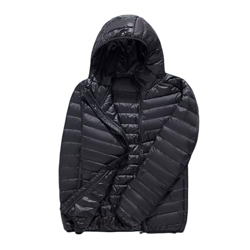 Dressnu Daunenjacke Herren Kapuzenkragen kurz große Jacke Schwarz mit Kapuze XL von Dressnu