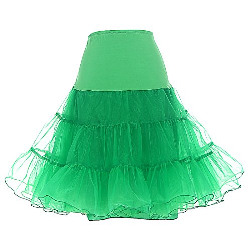 DRESSTELLS Damen 1950er Vintage Rock Rockabilly Petticoat Reifrock Unterrock für Rockabilly Kleid Green L von DRESSTELLS