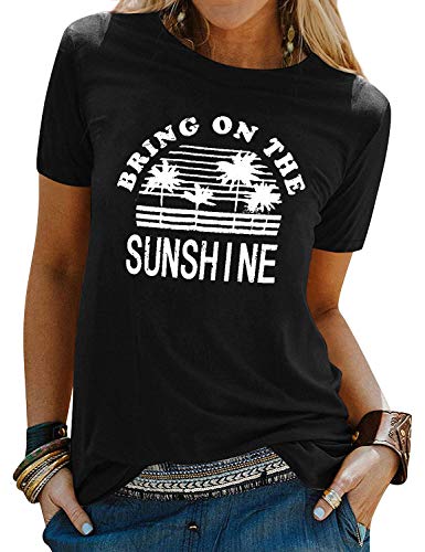 Dresswel Damen Bring On The Sunshine T Shirt Kurzarm Rundhals Regenbogen Top T-Shirt Sommer Oberteile Oben Hemd Dresswel Damen Bring On The Sunshine T Shirt Kurzarm Rundhals Regenbogen Top T-Shirt Sommer Oberteile Oben Hemd von Dresswel