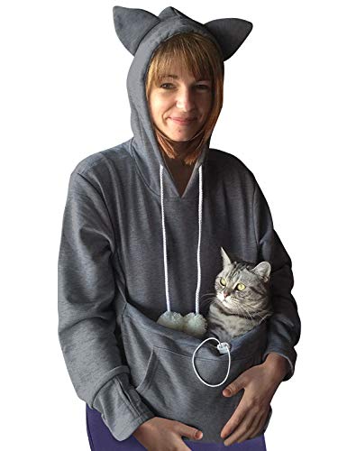Dresswel Damen Kapuzenpullover Pulli mit Hundetasche Katzen Hund Tasche Hoodie Katze Sweatshirt Pullover mit Kapuze Katzenpulli Beutel Langarm Herbst Winter Dresswel Damen Kapuzenpullover Pulli mit Hundetasche Katzen Hund Tasche Hoodie Katze Sweatshirt Pullover mit Kapuze Katzenpulli Beutel Langarm Herbst Winter von Dresswel