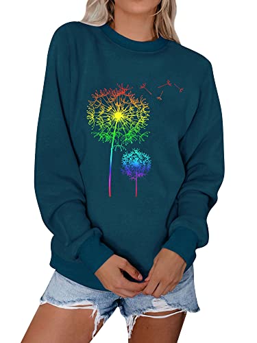 Dresswel Damen Löwenzahn Sweatshirt Langarmshirt Pusteblume Drucken Pullover Herbst Winter Bluse Tops Oberteile Dresswel Damen Löwenzahn Sweatshirt Langarmshirt Pusteblume Drucken Pullover Herbst Winter Bluse Tops Oberteile von Dresswel