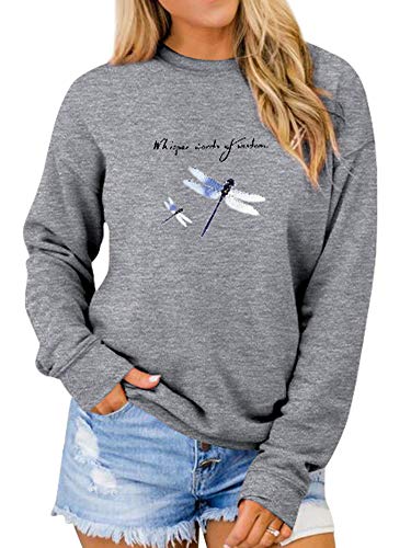 Dresswel Damen Whisper Words of Wisdom Libelle Sweatshirt Rundhals Langarmshirt Pullover Pulli Bluse Langarm Oberteil Top Dresswel Damen Whisper Words of Wisdom Libelle Sweatshirt Rundhals Langarmshirt Pullover Pulli Bluse Langarm Oberteil Top von Dresswel