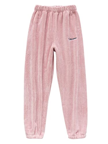 Dresswel Damen Winter Warme Pyjamahose Lang Thermo Fleece Flauschig Lounge Hose Gefüttert Haushose Thermohose Schlafhose Winterhose Freizeithose von Dresswel