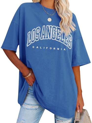 Dresswel Oversized T Shirt Damen Los Angeles California Brief drucken Vintage T-Shirt Kurzarm Rundhals Sommer Oberteile Lose Bluse Lang Tunika Top für Teenager Mädchen Dresswel Oversized T Shirt Damen Los Angeles California Brief drucken Vintage T-Shirt Kurzarm Rundhals Sommer Oberteile Lose Bluse Lang Tunika Top für Teenager Mädchen von Dresswel
