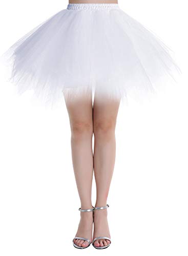 Dressystar LXQC Petticoats Minirock Kurz Unterrock Tutu Unregelmäßig Tüll Damen Mädchen Ballettrock Multi-Schichten Beige L von Dressystar